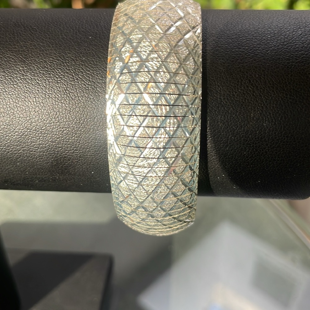 Italian sterling silver, JCM, flex bangle bracelet